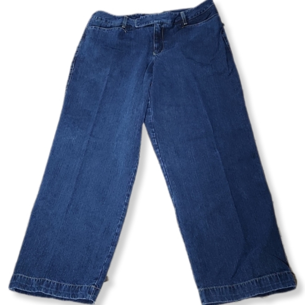 LIZ CLAIRBORN TROUSER CUT DENIM JEANS 👖 WOMEN'S 16 W-431